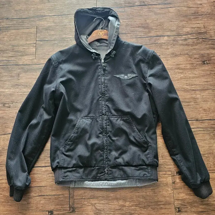 [BUNJANG] Harley-Davidson Reversible Hooded Zip-Up Jacket / 할리데이비슨 양면 후드집업(해골날개자수)