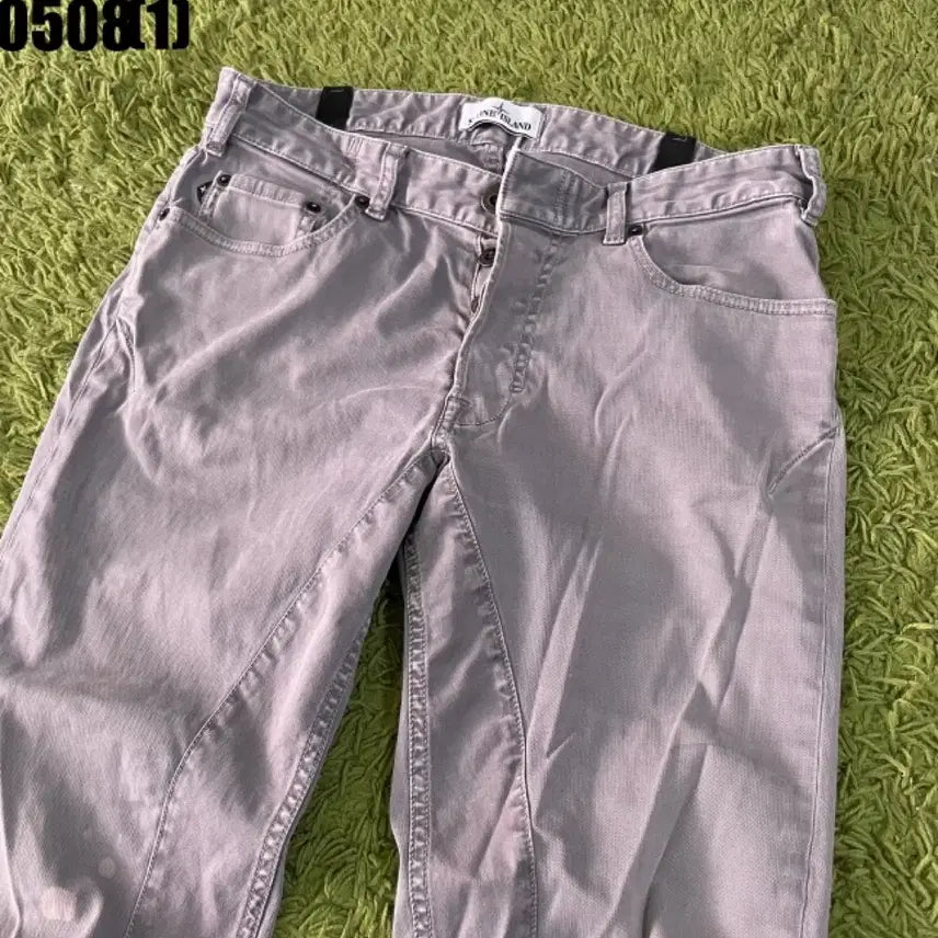 [BUNJANG] Stone Island Grey Washed Cotton Pants / 스톤아일랜드 그레이 워싱 면바지