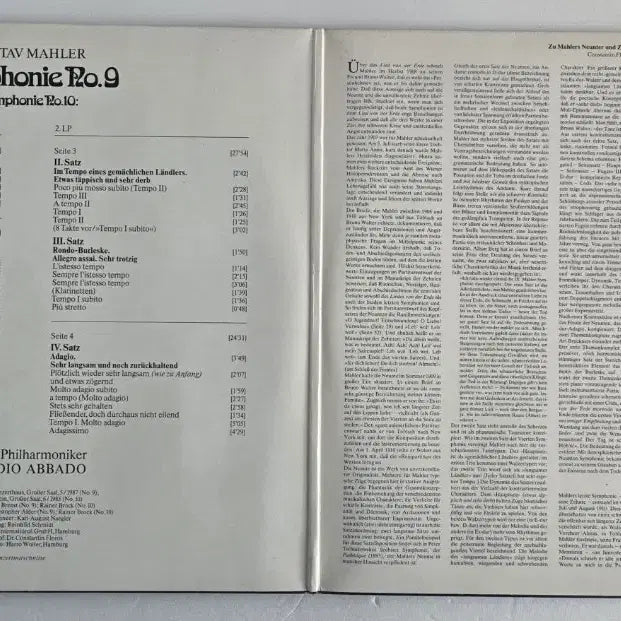 [BUNJANG] Claudio Abbado conducts Vienna Philharmonic - Mahler Symphony No. 9 &amp; 10 2LP / 아바도 지휘 빈필, 말러 교향곡 9번 &amp;10번 2LP