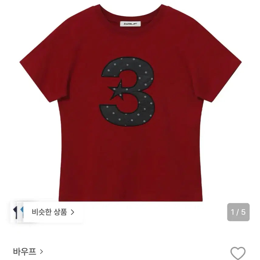 [BUNJANG] BAU F Dot Slim Fit T-Shirt Red / 바우프/실착1/ 3 10go 도트 슬림핏 티셔츠 반팔 [레드]
