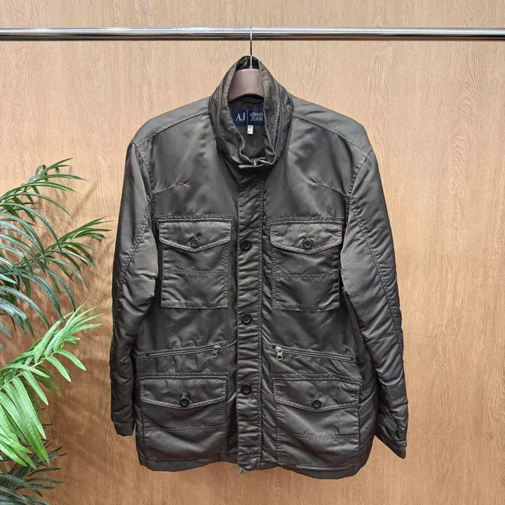 [BUNJANG] Giorgio Armani Jeans Military Pocket Detail Padded Jacket / 아르마니 진스 밀리터리 패딩 자켓 전면 멀티포켓 디테일 카키브라운