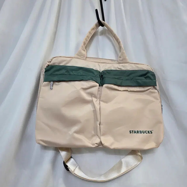 [BUNJANG] Starbucks Beige/Green Tote Bag &amp; Shoulder Bag / 스타벅스 베이지/그린 토트백 겸 숄더백