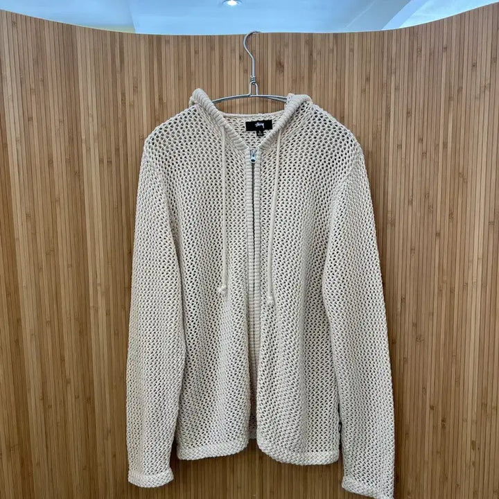 [BUNJANG] Stussy Mesh Hoodie Zip-Up Jacket Natural L Size / 스투시 메쉬 후드집업 내츄럴 L사이즈 판매