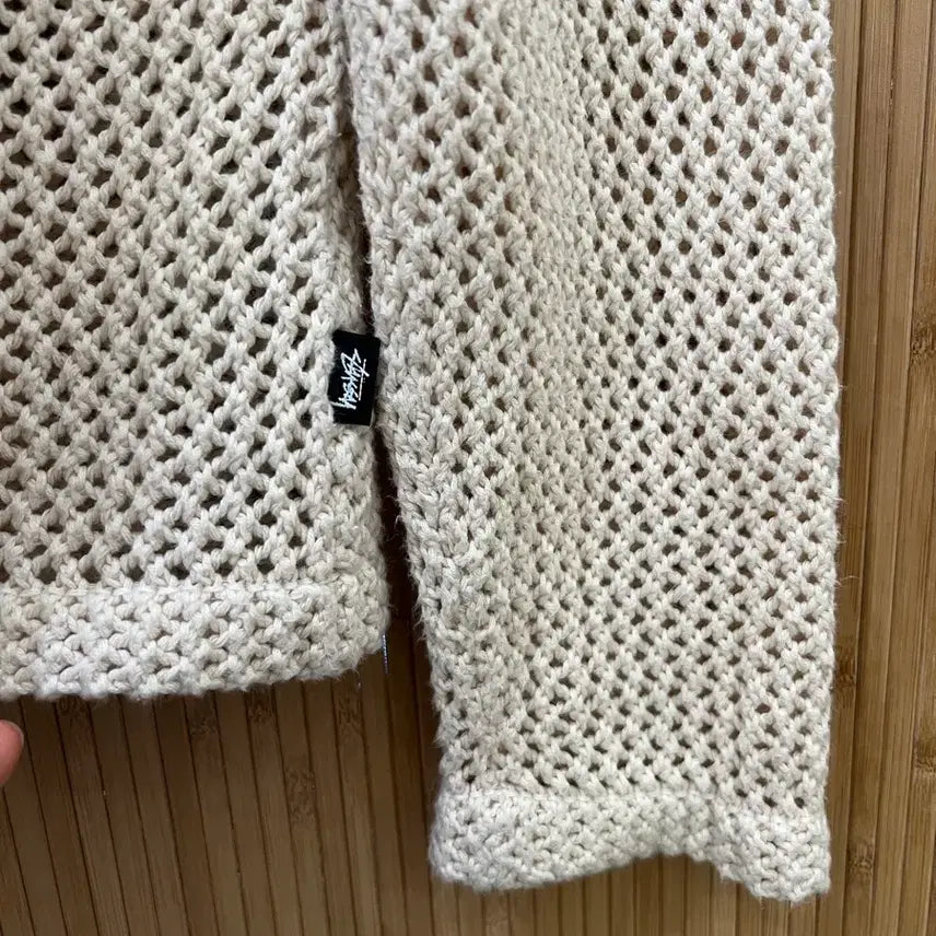 [BUNJANG] Stussy Mesh Hoodie Zip-Up Jacket Natural L Size / 스투시 메쉬 후드집업 내츄럴 L사이즈 판매