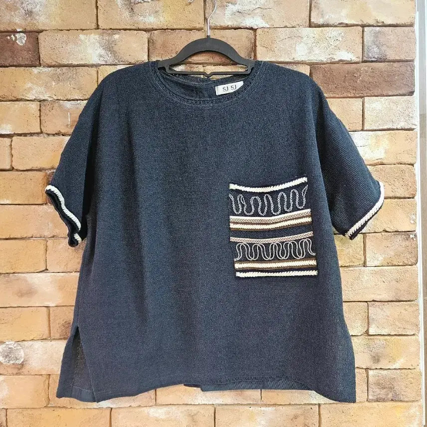 [BUNJANG] SJ SJ Short Sleeve Knit T-Shirt / SJ SJ 반팔 니트 티셔츠