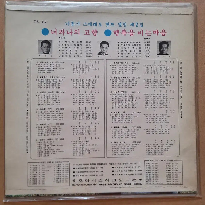 [BUNJANG] Na Hoon-a Stereo Hit Album Vol. 2 LP / 나훈아 스테레오 힛트앨범 2집 LP