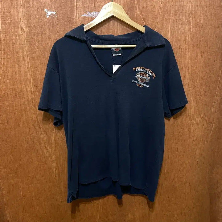[BUNJANG] Harley Davidson Collar Short Sleeve T-Shirt / Harley Davidson 할리 데이비슨 카라 반팔티