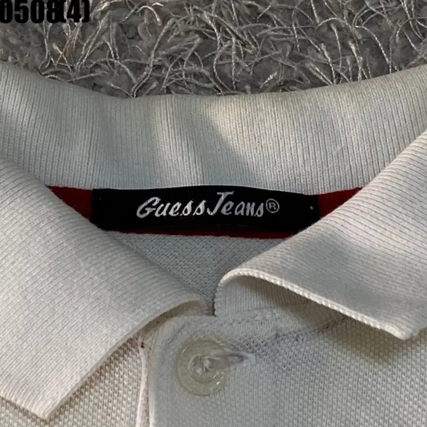 [BUNJANG] Guess White Short Sleeve Polo T-Shirt / 게스 GUESS 화이트 반팔 카라티