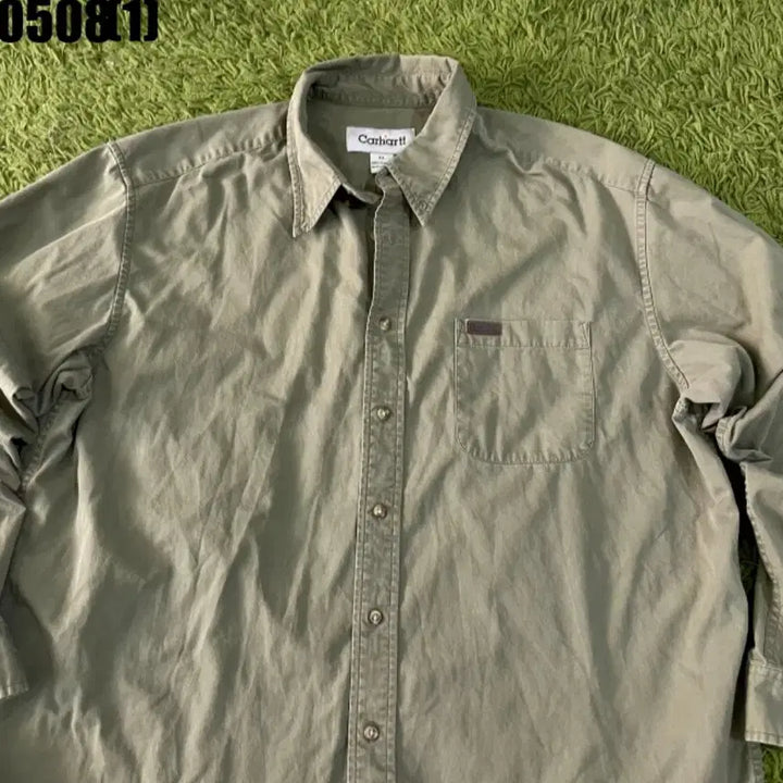 [BUNJANG] Carhartt Olive Green Shirt / 칼하트 올리브 그린 셔츠 남방