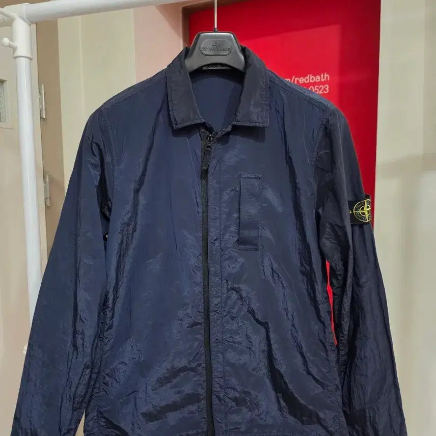 [BUNJANG] Stone Island Nylon Metal Overshirt Navy M / 스톤아일랜드 나일론 메탈 오버셔츠