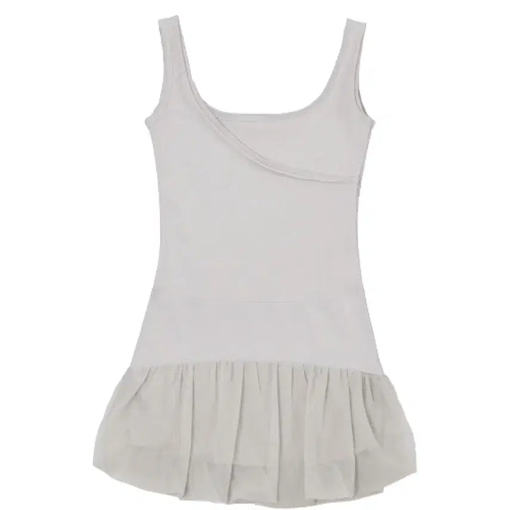 [BUNJANG] Ojos Double Layered Dress Beige / OJOS 오호스 더블 레이어드 드레스 베이지