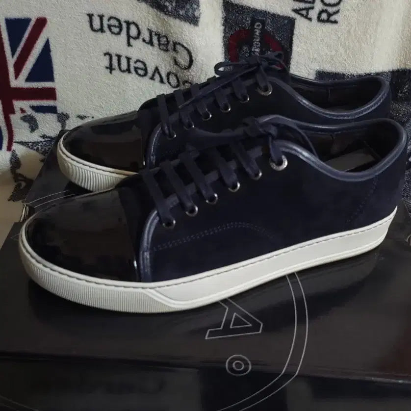 [BUNJANG] Lanvin Suede Enamel Sneakers Size 255-260 / 255~260) 랑방 스웨이드 스니커즈 에나멜