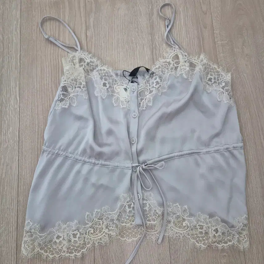 [BUNJANG] Zara Lace Satin Top Beige Size S / 자라 레이스 세틴 탑(택있는 새상품)