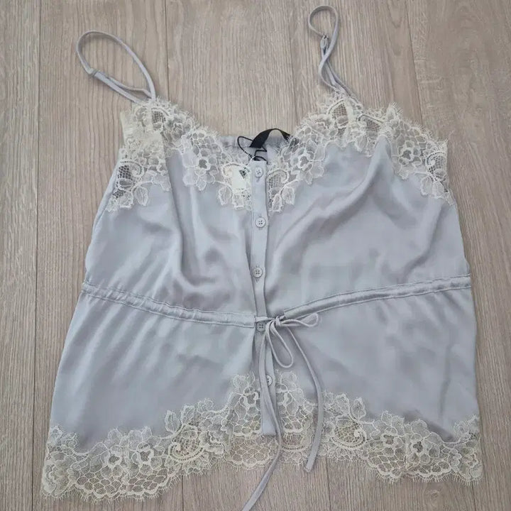 [BUNJANG] Zara Lace Satin Top Beige Size S / 자라 레이스 세틴 탑(택있는 새상품)