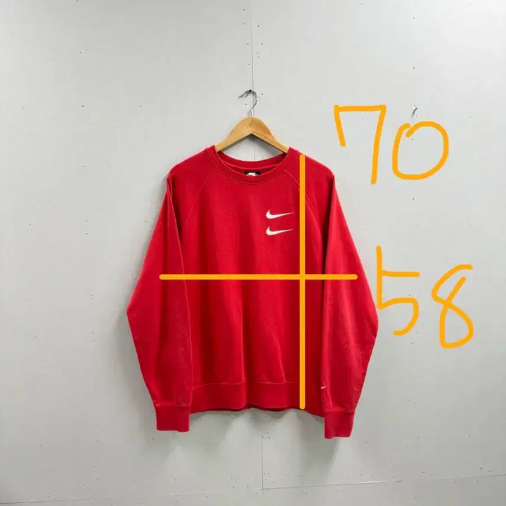 [BUNJANG] Nike Double Swoosh Sweatshirt Red Men&