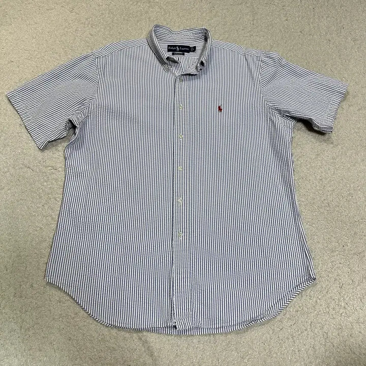 [BUNJANG] Polo Ralph Lauren Seersucker Short Sleeve Shirt L / 폴로 랄프로렌 시어서커 반팔 셔츠 L