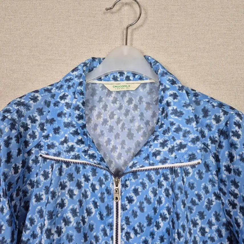 [BUNJANG] Crocodile Blue Pattern 7/10 Sleeve Zip-Up Jacket / 