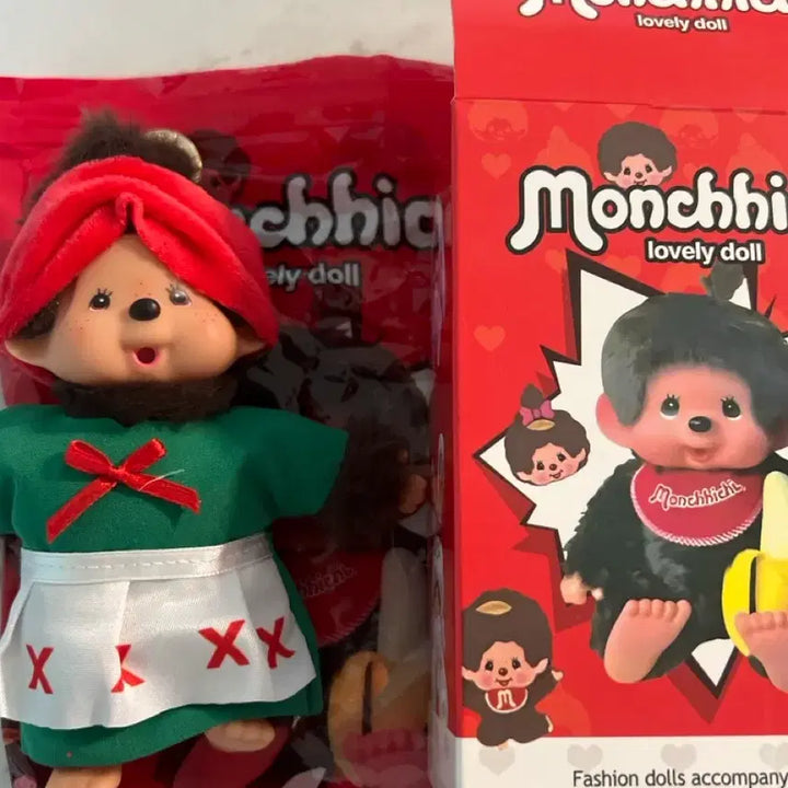 [BUNJANG] Monchhichi Doll Red Riding Hood Outfit Set / 몬치치 인형 빨간모자 + 옷 세트