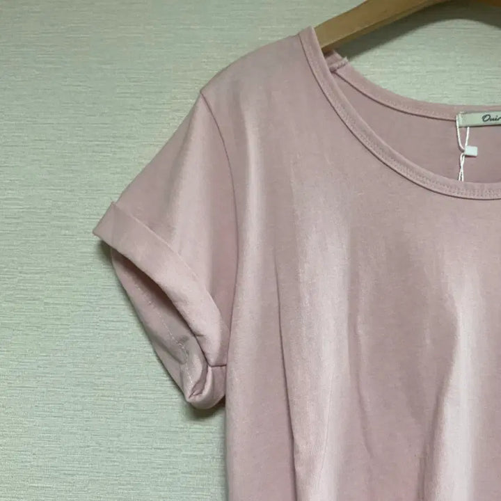 [BUNJANG] OUIR Rolled Sleeve Cropped T-Shirt Pink / 오히르 ouir 소매롤업 크롭 반팔 티셔츠 핑크