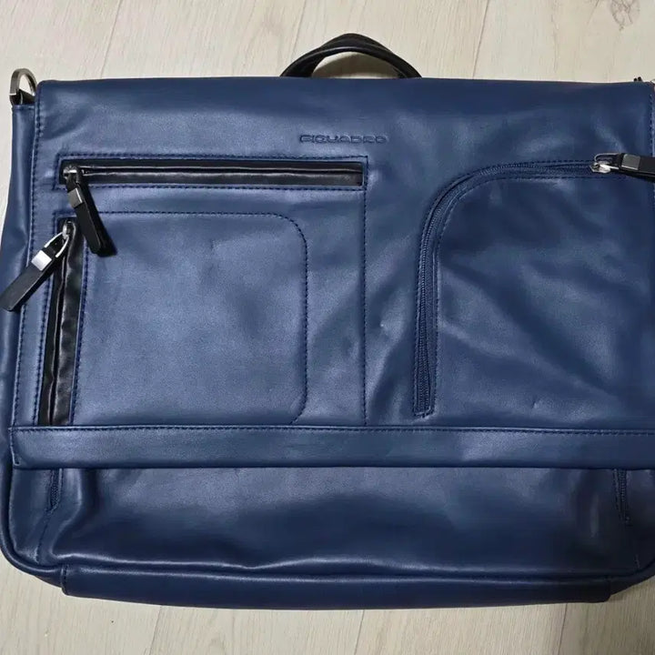 [BUNJANG] Piquadro Blue Leather Briefcase / 피콰드로 블루 가죽 서류 가방