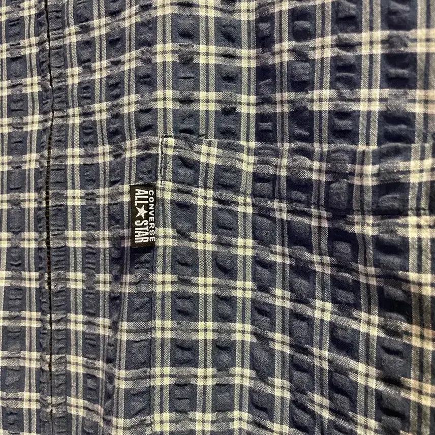[BUNJANG] Converse 90s Seersucker Zip-Up Shirt - Size M / 90s컨버스 시어서커 집업셔츠