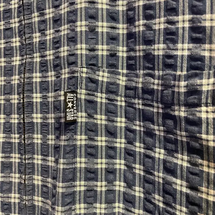 [BUNJANG] Converse 90s Seersucker Zip-Up Shirt - Size M / 90s컨버스 시어서커 집업셔츠