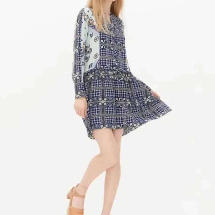 [BUNJANG] Sandro Silk Sale Print Dress M / [택포] [M] 산드로 실크 세일 프린트 원피스