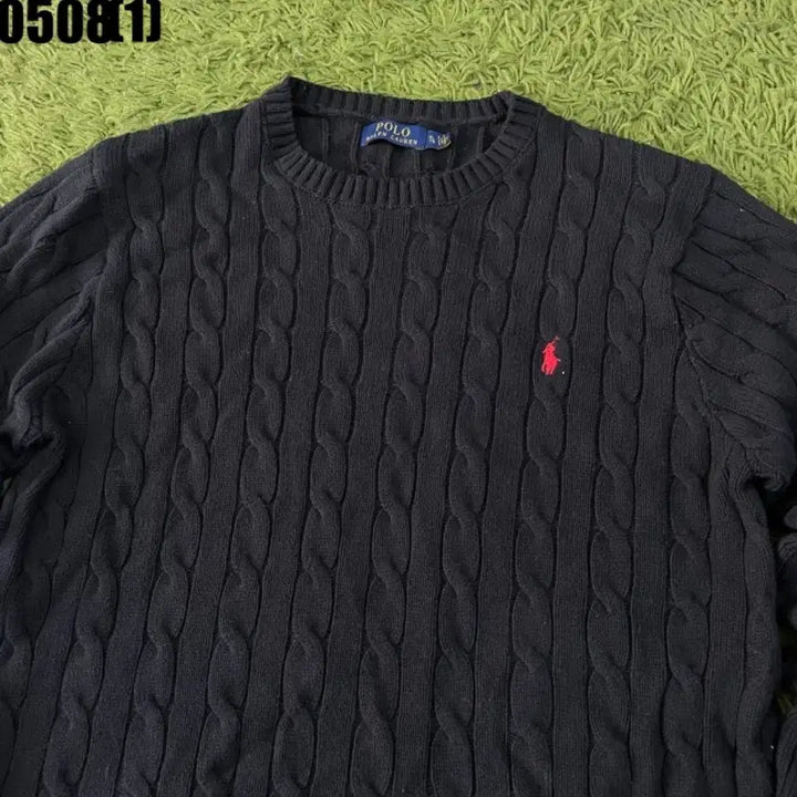 [BUNJANG] Polo Ralph Lauren Cable Knit Black Sweater / 폴로 랄프로렌 케이블 니트 블랙