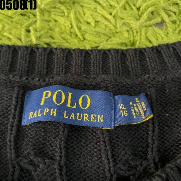 [BUNJANG] Polo Ralph Lauren Cable Knit Black Sweater / 폴로 랄프로렌 케이블 니트 블랙