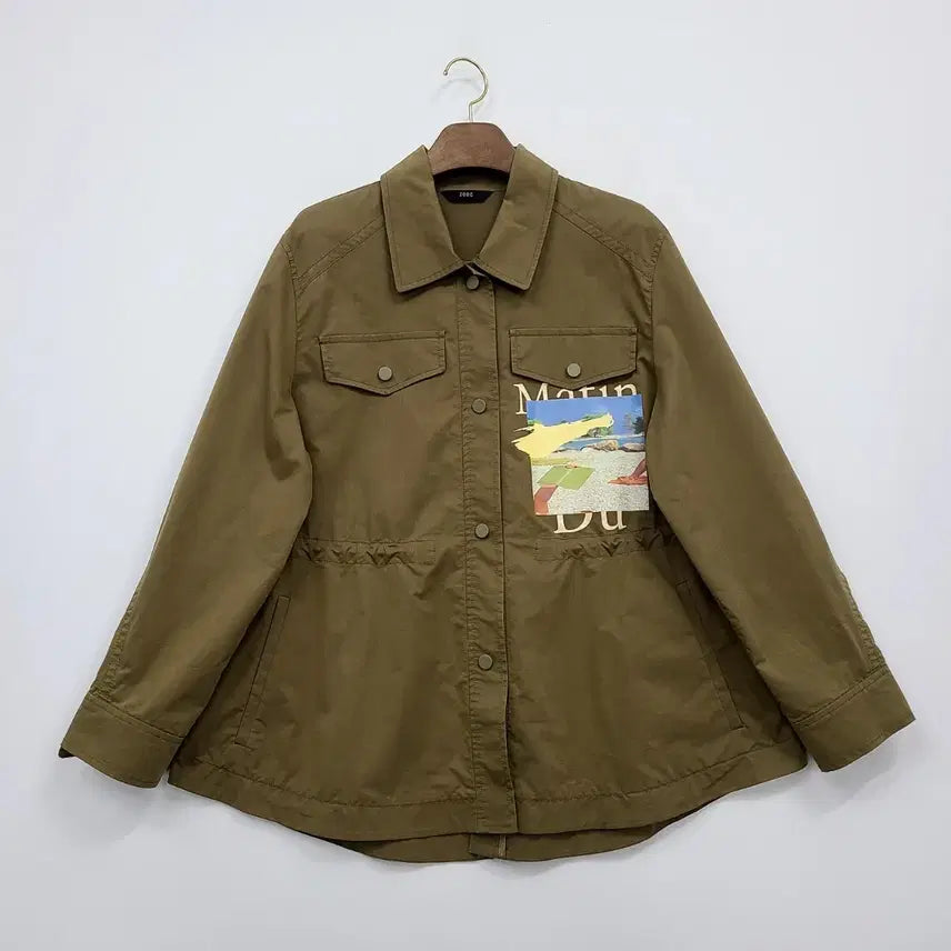 [BUNJANG] ZOOC Khaki Printing Field Jacket / 주크 카키색 프린팅 야상 자켓/55/앨리스/1243