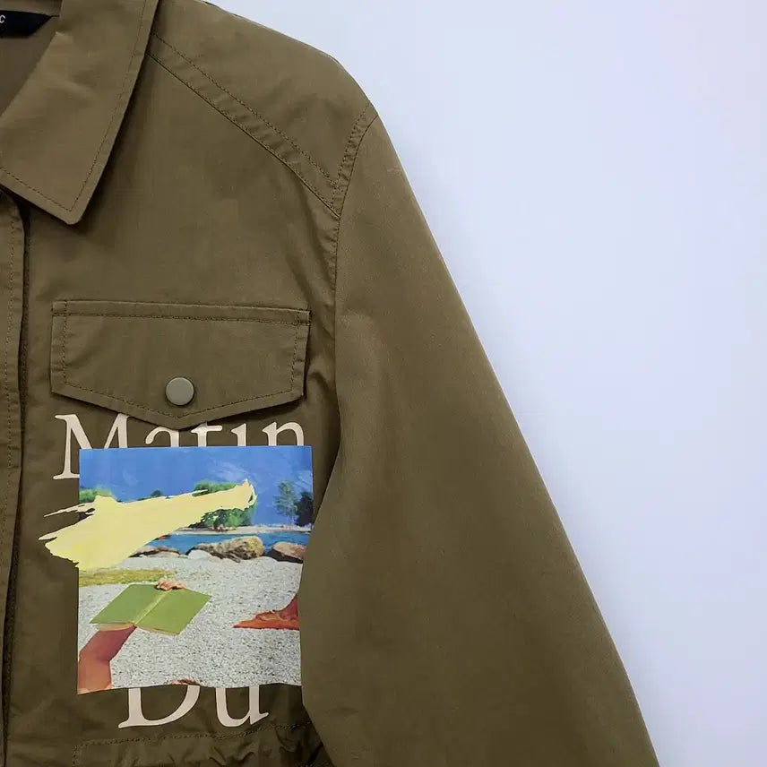 [BUNJANG] ZOOC Khaki Printing Field Jacket / 주크 카키색 프린팅 야상 자켓/55/앨리스/1243