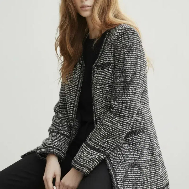 [BUNJANG] The Handsome TIME Cashmere Blend Tweed Jacket / 더한섬 타임 캐시미어 혼방 트위드 자켓(Free)