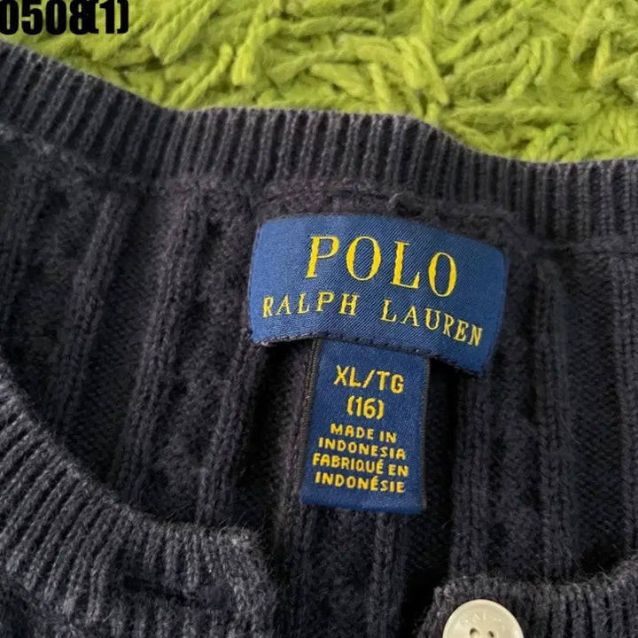 [BUNJANG] Polo Ralph Lauren Navy Cable Knit Cardigan / 폴로 랄프로렌 네이비 케이블 가디건