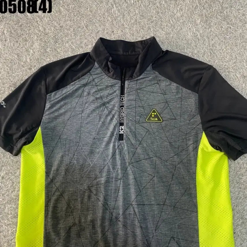 [BUNJANG] K2 Hybrid Tech Short Sleeve Polo Shirt Grey/Fluorescent Size 100 / K2 하이브리드텍 반팔 카라티 그레이/형광 100
