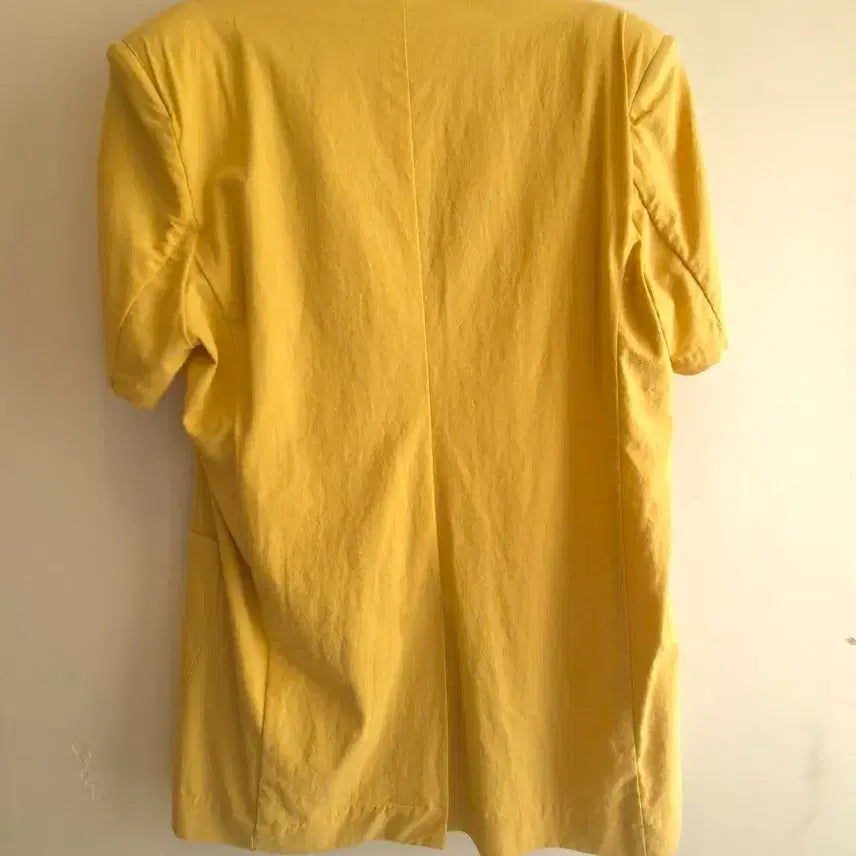 [BUNJANG] Linen Short Sleeve Power Shoulder Oversized Jacket / (새상품)린넨 반팔 파워숄더 오버핏 자켓