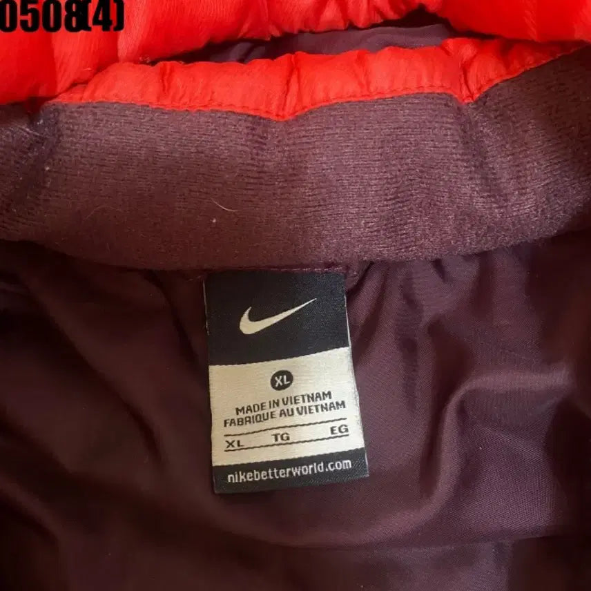 [BUNJANG] Nike Hooded Padded Jacket Red XL / 나이키 후드 패딩 자켓 레드 xl