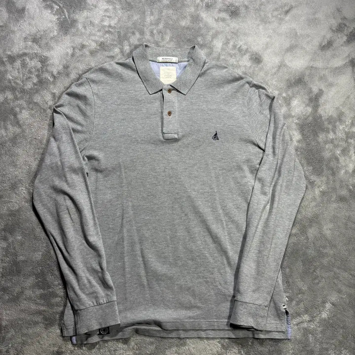 [BUNJANG] Beanpole Gray Long Sleeve Polo T-Shirt XL / 빈폴 그레이 긴팔 폴로 티셔츠