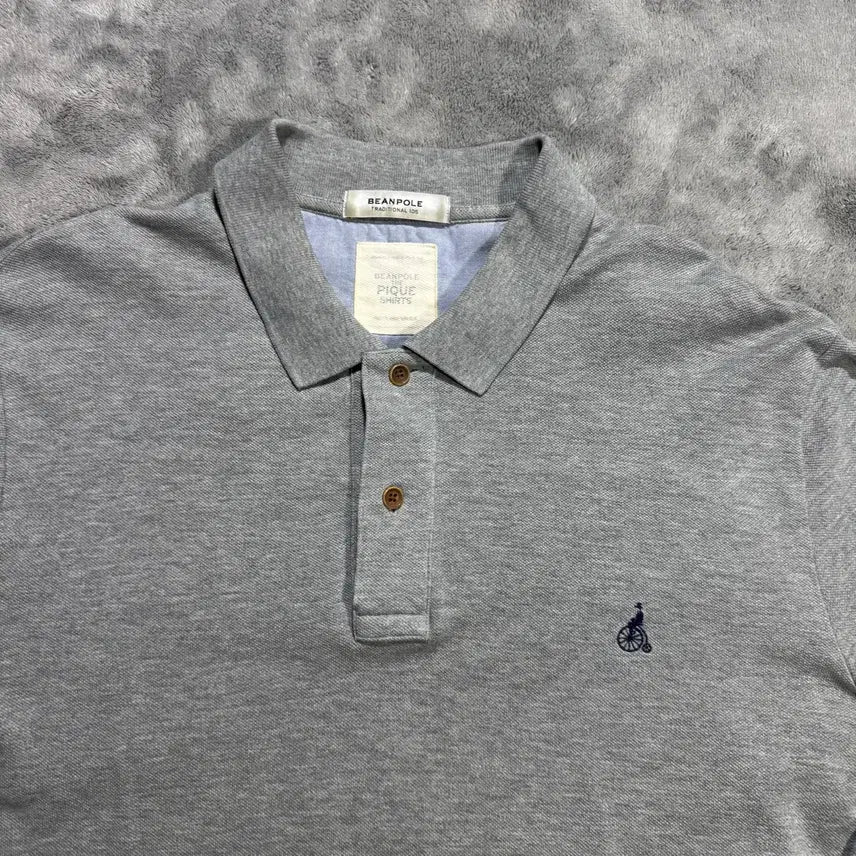 [BUNJANG] Beanpole Gray Long Sleeve Polo T-Shirt XL / 빈폴 그레이 긴팔 폴로 티셔츠