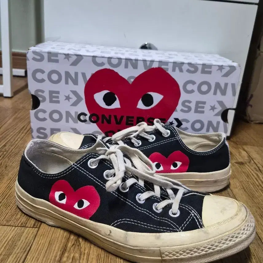 [BUNJANG] Converse x COMME des GARÇONS Black Low Sneakers / 컨버스 꼼데가르송 블랙 로우 스니커즈 265