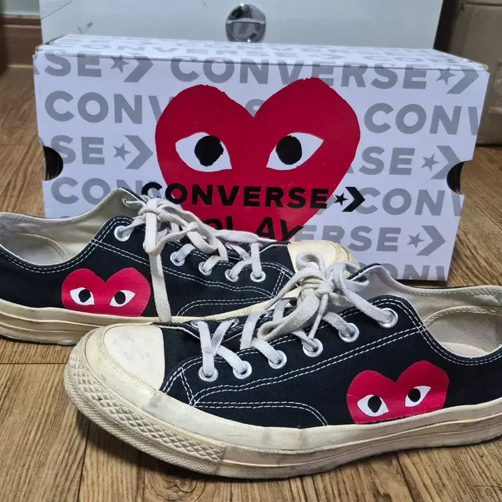 [BUNJANG] Converse x COMME des GARÇONS Black Low Sneakers / 컨버스 꼼데가르송 블랙 로우 스니커즈 265