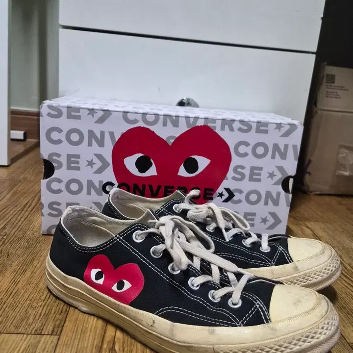 [BUNJANG] Converse x COMME des GARÇONS Black Low Sneakers / 컨버스 꼼데가르송 블랙 로우 스니커즈 265