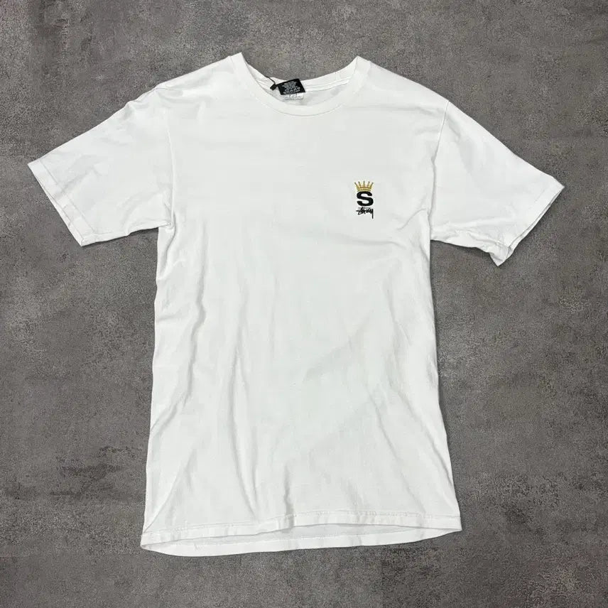 [BUNJANG] Stussy Crown S Logo Short Sleeve T-Shirt White / 스투시 크라운 S 로고 반팔 티셔츠 화이트