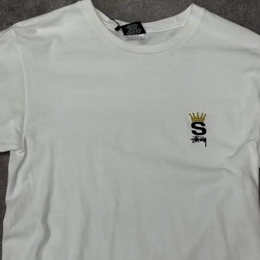 [BUNJANG] Stussy Crown S Logo Short Sleeve T-Shirt White / 스투시 크라운 S 로고 반팔 티셔츠 화이트