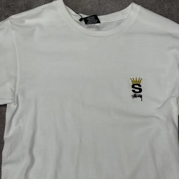 [BUNJANG] Stussy Crown S Logo Short Sleeve T-Shirt White / 스투시 크라운 S 로고 반팔 티셔츠 화이트