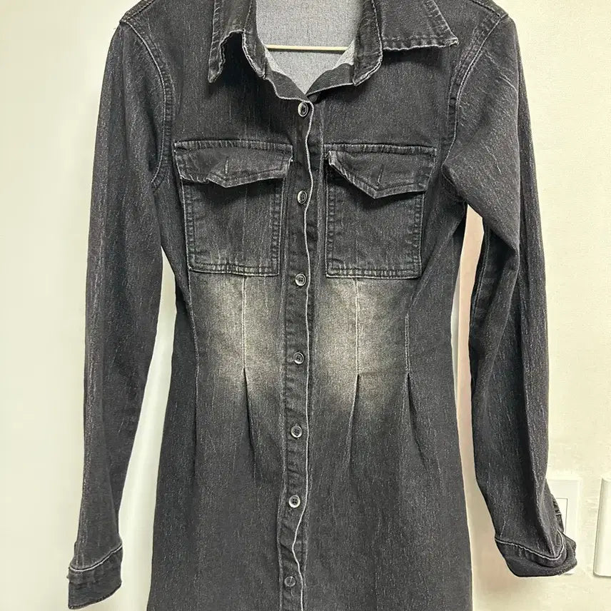 [BUNJANG] Black Denim Shirt Dress / 블랙 데님 셔츠 원피스 싸게 드려용!