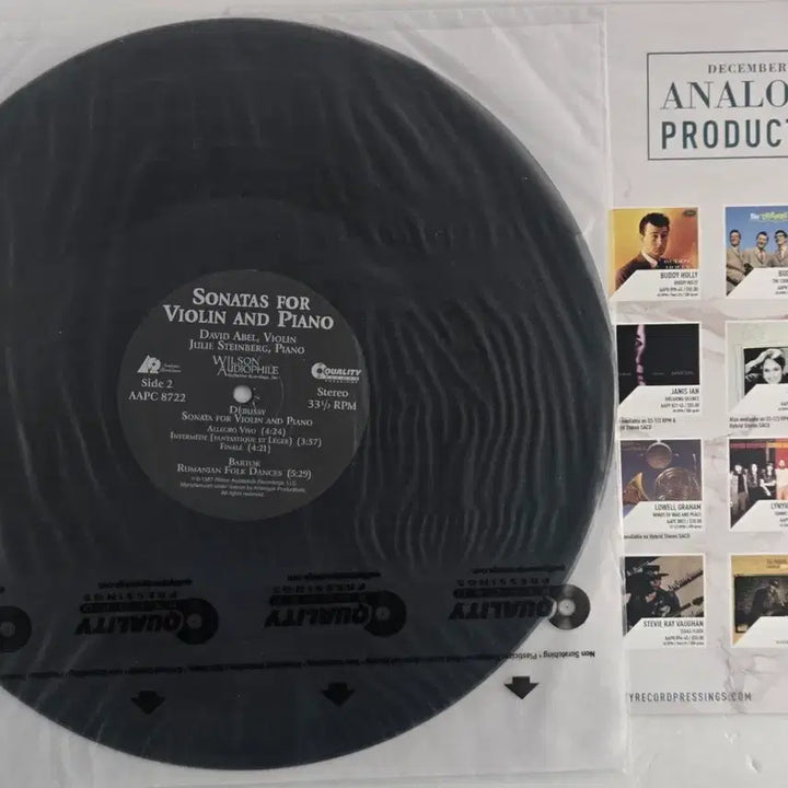 [BUNJANG] Wilson Audiophile Violin Sonata LP (Unsealed) / Wilson Audiophile 바이올린 소나타 LP (단순 개봉)