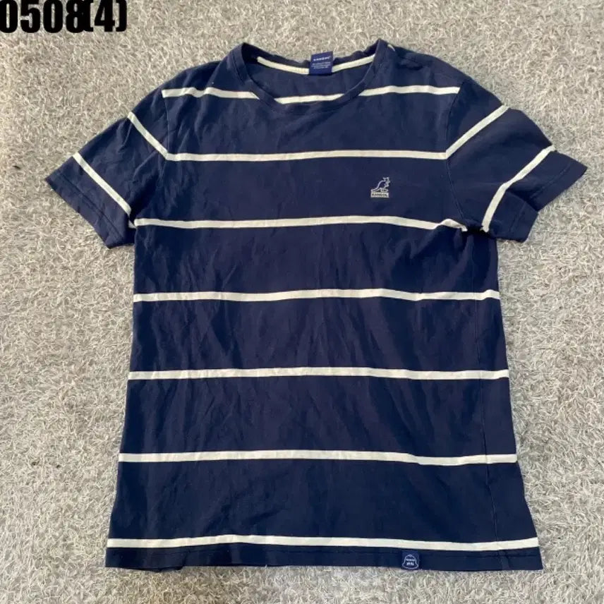 [BUNJANG] Kangol Navy Stripe T-Shirt M / 캉골 네이비 스트라이프 반팔 티셔츠 m