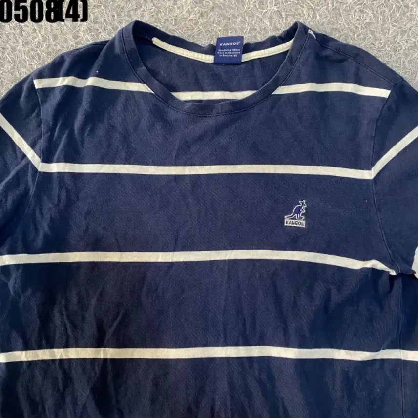 [BUNJANG] Kangol Navy Stripe T-Shirt M / 캉골 네이비 스트라이프 반팔 티셔츠 m