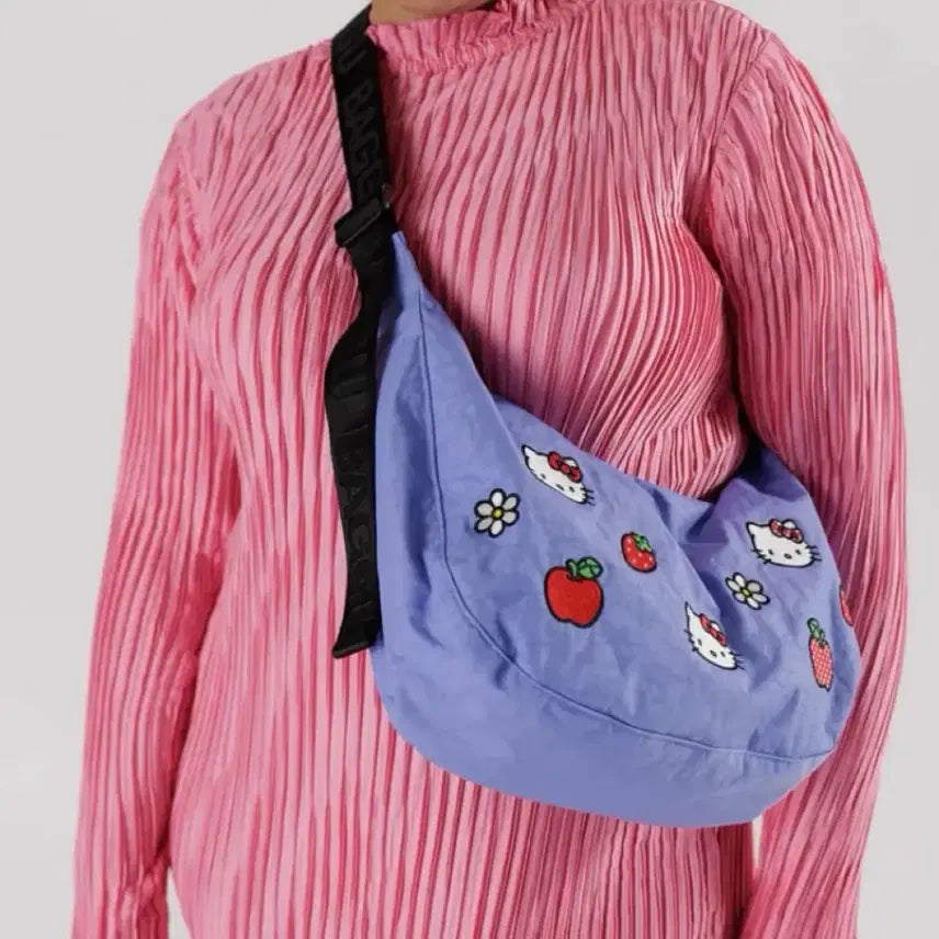[BUNJANG] BAU K Kity Medium Nylon Crescent Bag Crossbody Bag / 새상품-바쿠 헬로키티 미디움 나일론 크레센트백 크로스백 바쿠백 바쿠키티