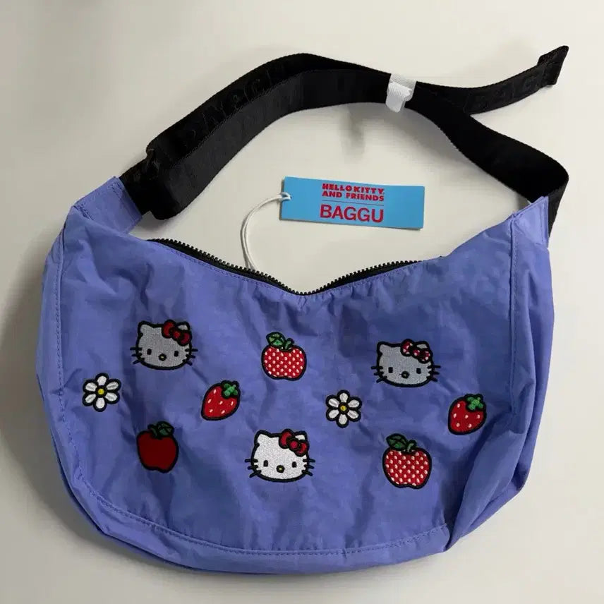 [BUNJANG] BAU K Kity Medium Nylon Crescent Bag Crossbody Bag / 새상품-바쿠 헬로키티 미디움 나일론 크레센트백 크로스백 바쿠백 바쿠키티